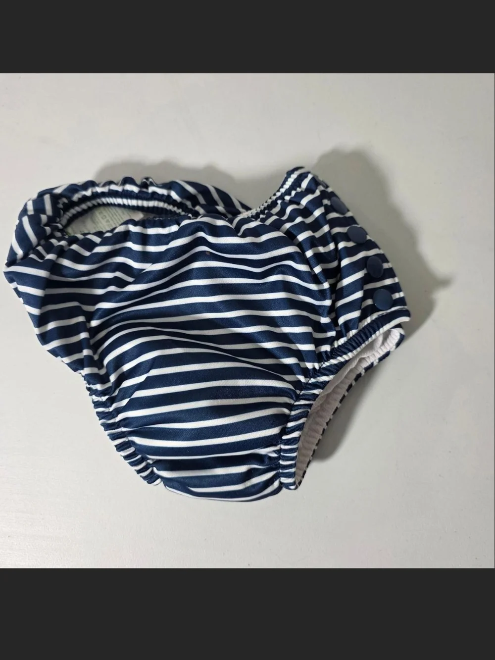 Striped Navy Kids Diaper Cover with Adjustable Snaps